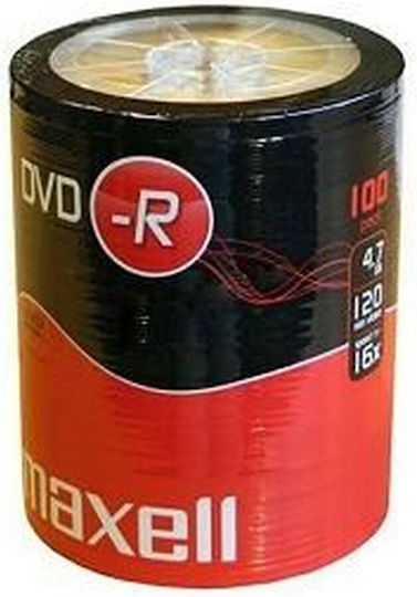 Maxell Εγγράψιμα DVD-R 16x 4.7GB Cake Box 100τμχ