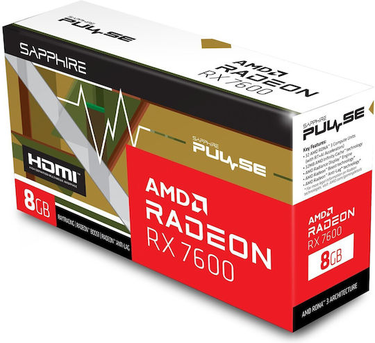 Sapphire Radeon RX 7600 8GB GDDR6 Pulse Κάρτα Γραφικών
