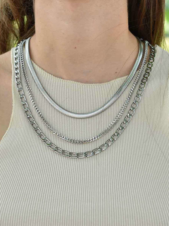 Dennis Snake Chain Silver Stainless Steel 6mm 60 cm