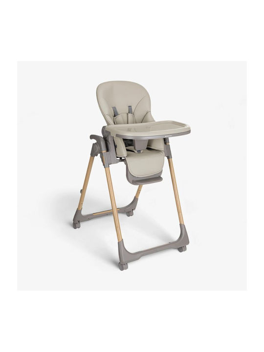 Kikka Boo Olive Foldable Highchair & Leatherette Seat Beige