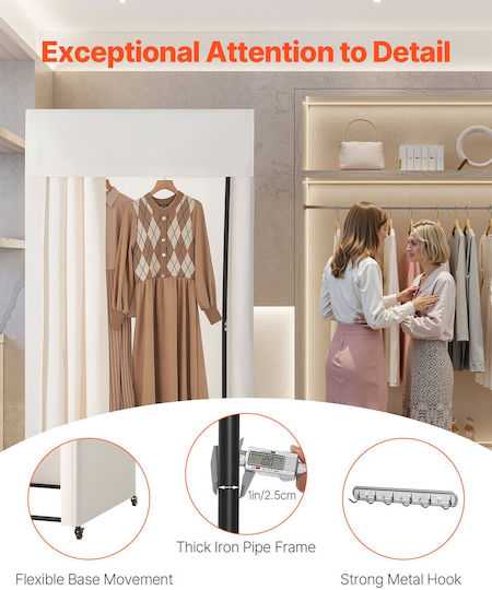 Vevor Mobile Fitting Room 39 Inches Privacy Space Black Beiges