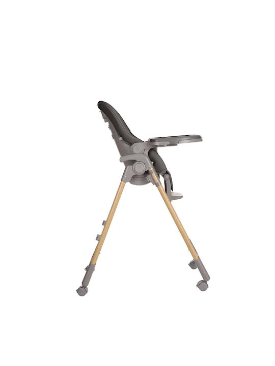 Kikka Boo Olive Foldable Highchair with Adjustable Height Dark Grey