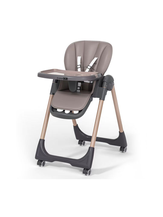 FreeOn And Foldable Baby Highchair With Adjustable Height Brown