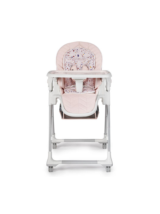 Kinderkraft Lastree Αναδιπλούμενο Καρεκλάκι Φαγητού 2 in 1 με Ρυθμιζόμενο Ύψος Ροζ