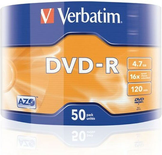 Verbatim Beschreibbare DVD-R 16x 4.7GB Kuchenbox 50Stück