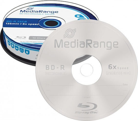 MediaRange Inscripționabile BD-R 6x Strat dublu 50GB Cutie pentru prăjituri 25buc