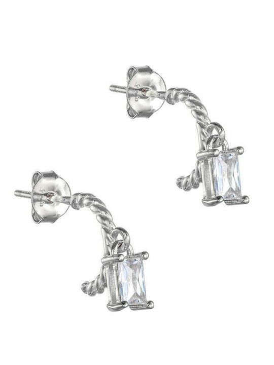 Set De Bijuterii Argint 925 Colier Copacul Vieții Cu Pietre Albe Zirconiu Perimetral Și Cercei Set-22084w