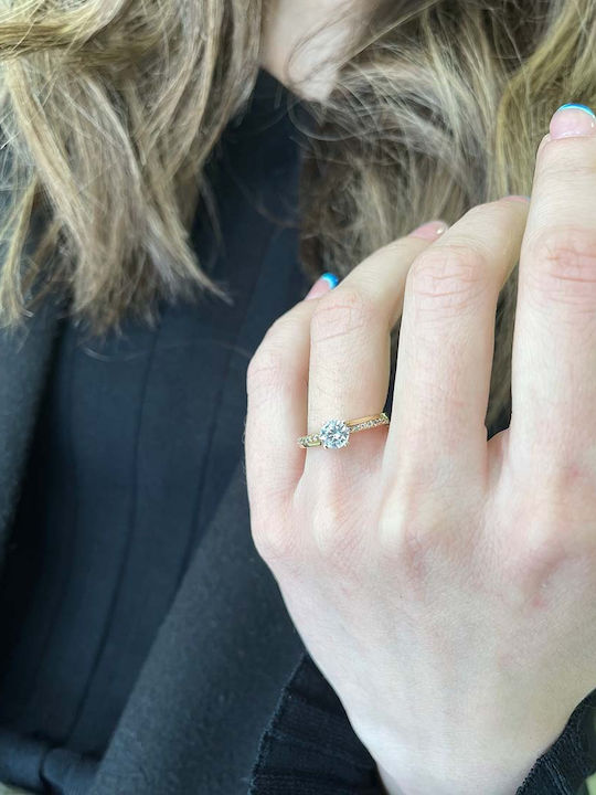 Gold Single Stone Ring