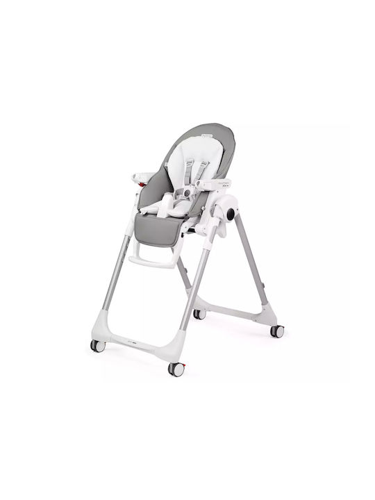 Peg Perego Prima Pappa Follow Me Plus Αναδιπλούμενο Καρεκλάκι Φαγητού με Ρυθμιζόμενο Ύψος Ice