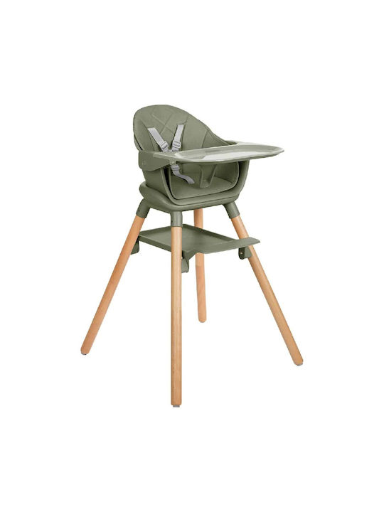 Kikka Boo Woody Baby Highchair 2 in 1 Army Green