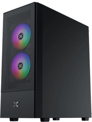 Xigmatek Hero II Air 3F Gaming Midi Tower Кутия За Компютър Със Страничен Прозорец И RGB Осветление Черна