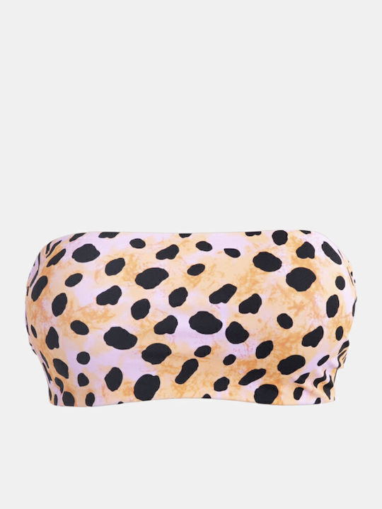 Strapless Bikinioberteil Tierdruck Pink Panther