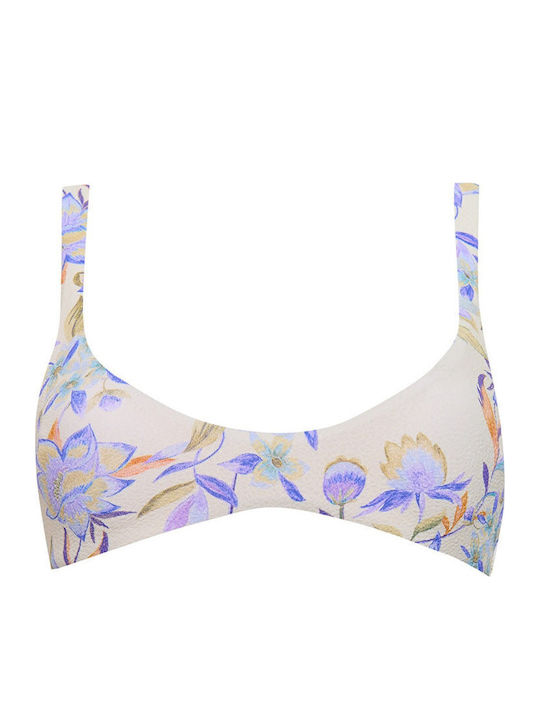 Padded Bikini Swim Top Purple Floral
