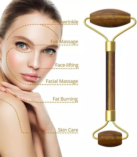 Tiger Eye Natürlicher Mineral Gesichts Massage Roller Anti-Aging Gesichtspflegegeräte
