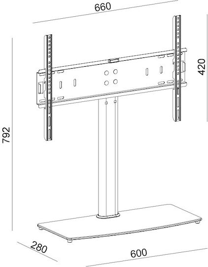 Sonora EliteStand 600 Fixed 230-0077 Tabletop TV Mount up to 65" and 35kg