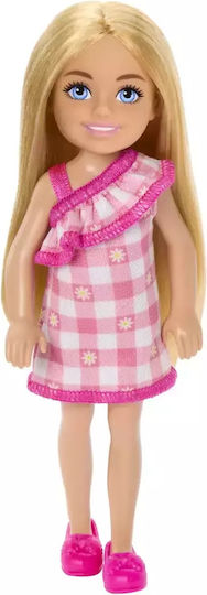 Păpușă Barbie Family Chelsea Blondă Rochie Roz în Carouri