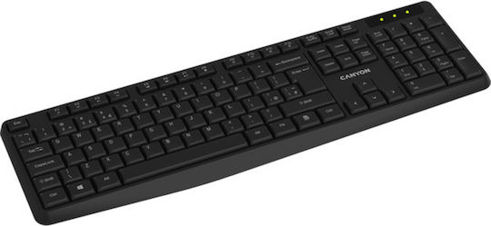 Canyon CNE-CKEYW01 Безжично Само клавиатура Български Черен