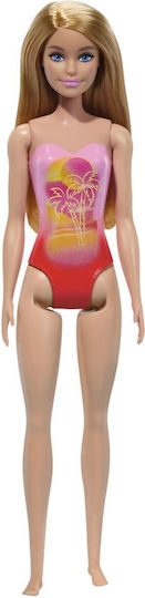 Păpușă Barbie Blondă În Costum de Baie Roz