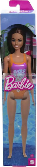 Păpușă Barbie Brunetă Costum de Baie Floral
