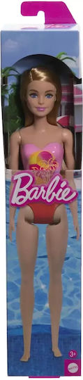Păpușă Barbie Blondă În Costum de Baie Roz