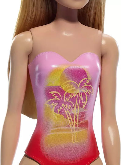 Păpușă Barbie Blondă În Costum de Baie Roz