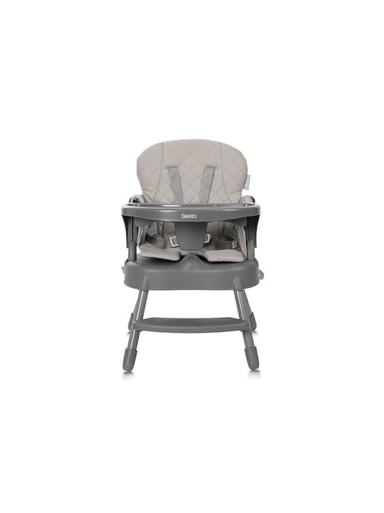 Lorelli Siesta Foldable Baby Highchair 3 in 1 with Adjustable Height Beige Leather