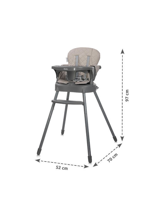 Lorelli Siesta Foldable Baby Highchair 3 in 1 with Adjustable Height Beige Leather