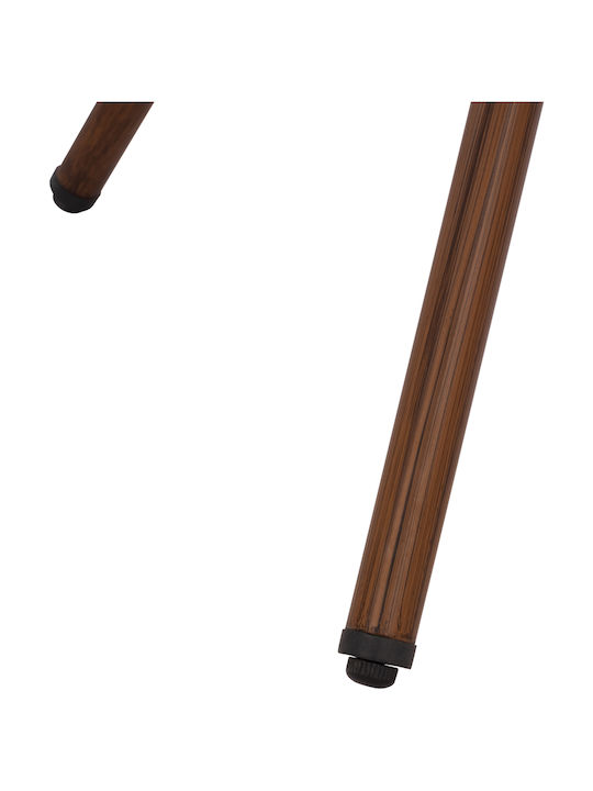 Moses Outdoor Dinner Free Standing Table with Glass Surface and Aluminum Frame Brown 70x70x76cm