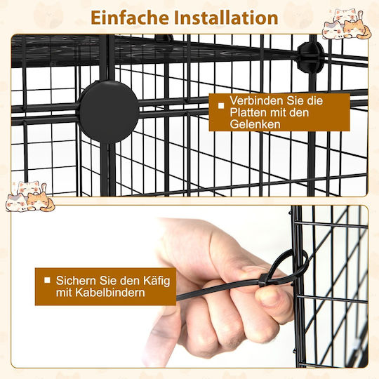 Costway Large Four-Story Cat Cage Hammock Ladders Doors Roof Window 109.5 x 74.5 x 143 Cm Pv10319bk