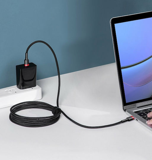 Baseus Cafule USB 2.0 Кабел USB-C Мъжки - USB-C 100W Захранване PD Черен 2m CATKLF-ALG1