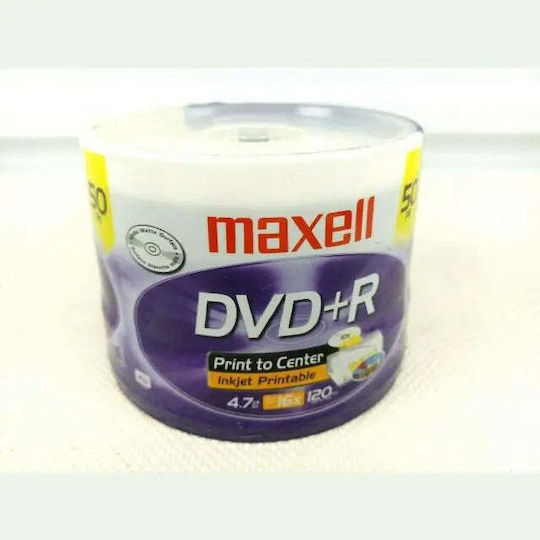 Maxell Beschreibbare DVD+R 16x 4.7GB Kuchenbox 50Stück