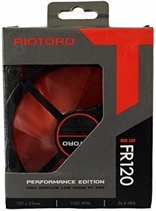 Riotoro Cross-X Classic Ventilator Pentru Carcasă 120mm (1500rpm / 47cfm) cu Iluminare Roșie și Conexiune 4-Pin PWM