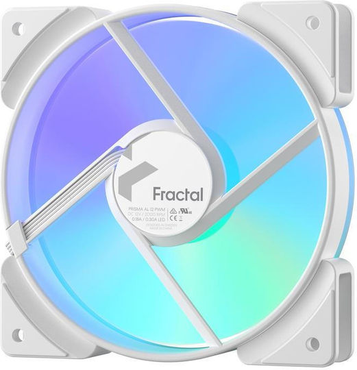 Fractal Design Prisma AL-12 PWM Case Fan 120mm (2000rpm / 85.71cfm) με ARGB Φωτισμό και Σύνδεση 4-Pin Λευκό