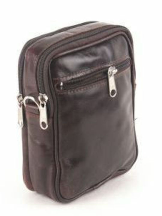 Kouros Leather Men's Waist Shoulder Bag 120s Brown