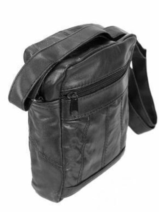 Kouros Leather Men's Shoulder Bag 9 Black