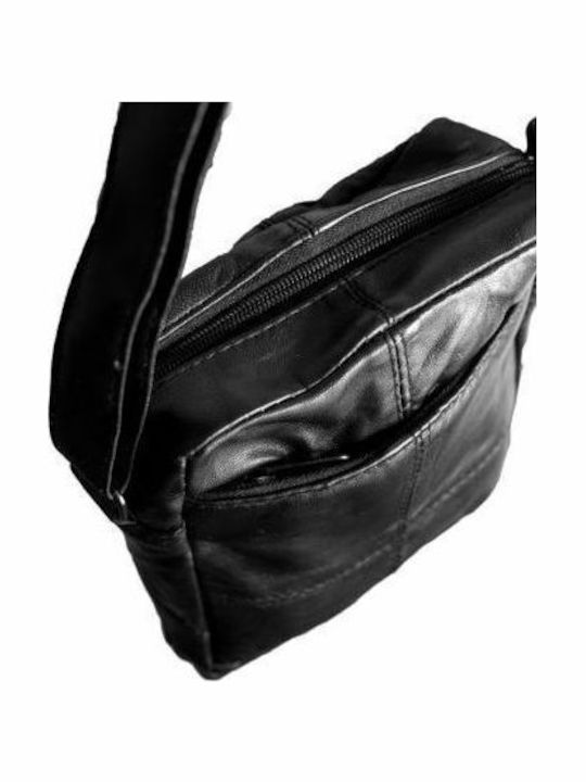 Kouros Leather Men's Shoulder Bag 3 Black