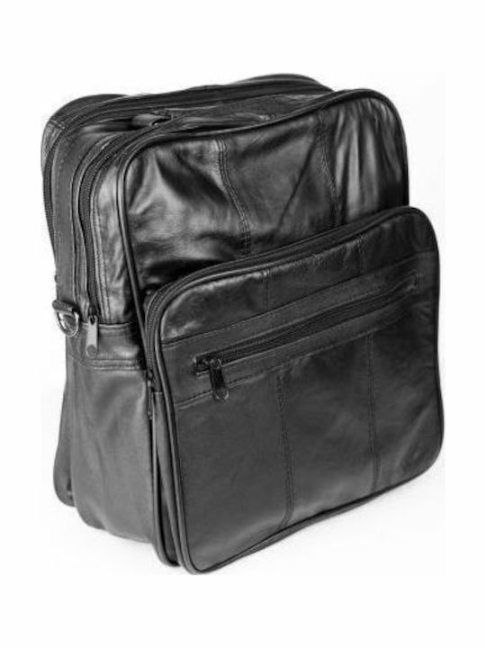 Kouros Leather Men's Shoulder Bag 07-1257 Black