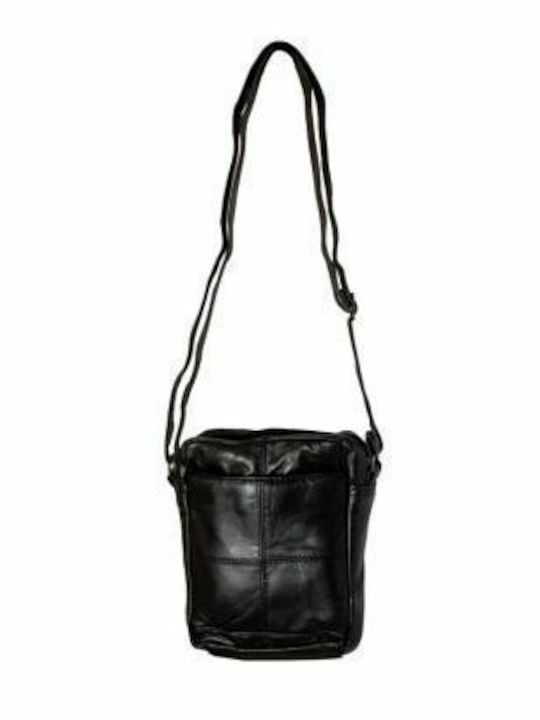 Kouros Leather Men's Shoulder Bag 3 Black