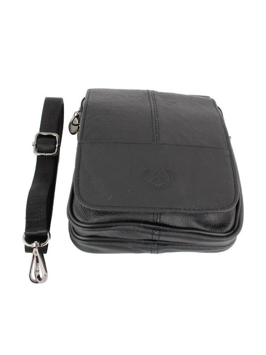 Männliche Tasche Zum Hängen Gürteltasche 15*19*6 Leder Schwarz Tsa.103.02.008 Annie088