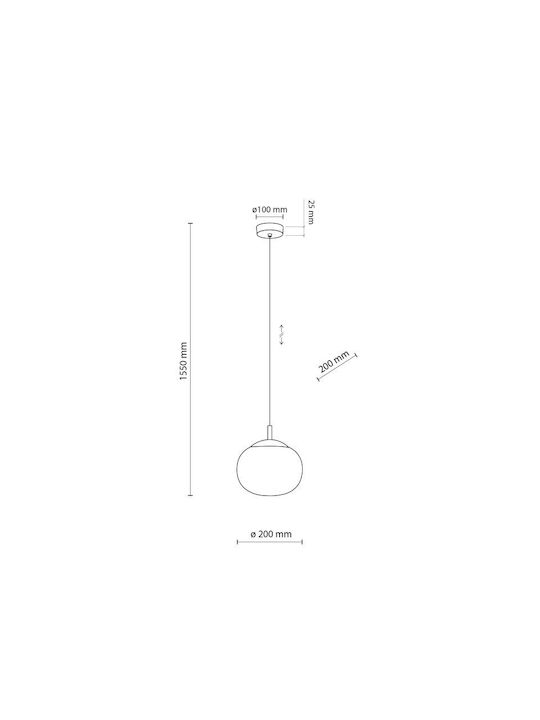 TK Lighting Κρεμαστό Φωτιστικό Μαύρο 20x20εκ.