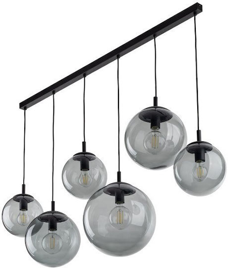 TK Lighting Κρεμαστό Φωτιστικό Μαύρο Ράγα με Ντουί E27 130x150εκ.