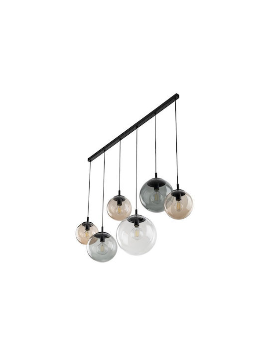 TK Lighting Pendant Light Black Rail with Socket E27 130x150cm