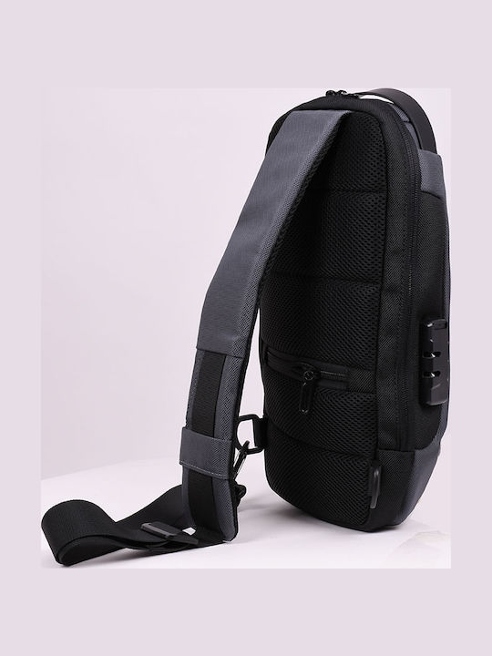 Herren Brusttasche Quaste Grau
