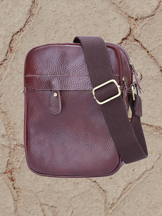 Leather Men's Brown Crossbody Bag 3116 V-store