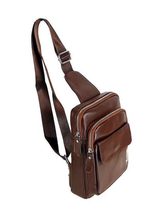 Rucsac Crossbody Din Piele Ac 8699 Maro