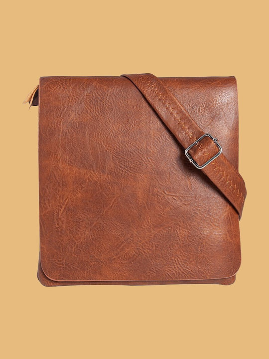 Men's Crossbody Bag Synthetic Leather 19136 Dark Brown