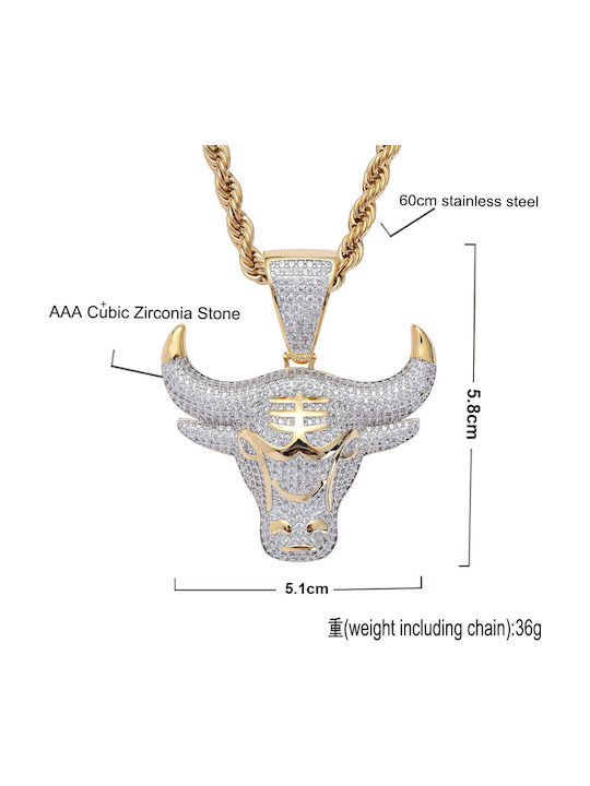 Ghetto Charm Zodiac Sign Taurus with Zircon