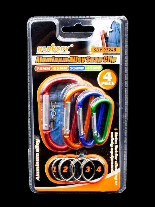 Μπρελοκ-γαντζος Carabiner 4 Τμχ Set