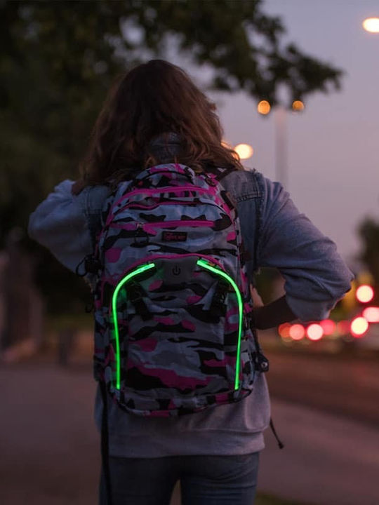 Backpack Led Wheelbee Night Vision Camouflage Pink
