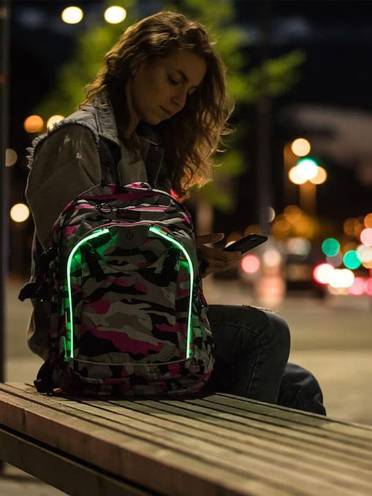 Backpack Led Wheelbee Night Vision Camouflage Pink